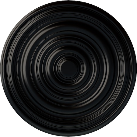 Ekena Millwork Carton Ceiling Medallion (For Canopies up to 2 5/8"), Hand-Painted Jet Black, 12 5/8"OD x 1"P CM13CABLF